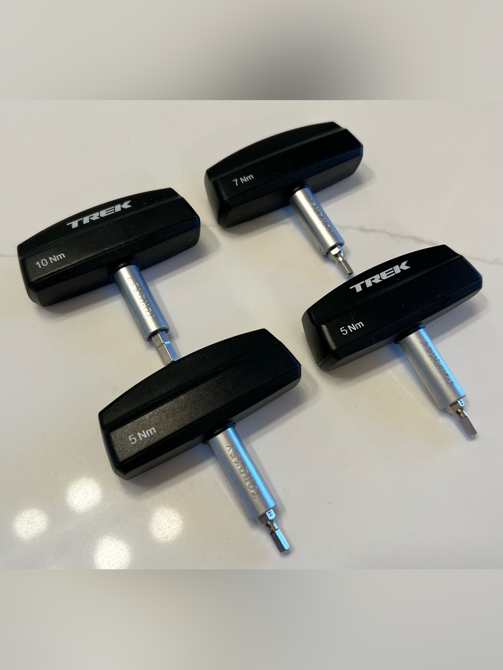 TREK Preset Torque Wrenches: 5Nm, 7Nm, and 10Nm.